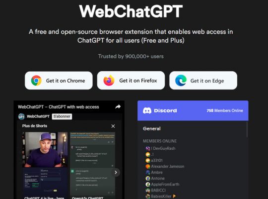 WebChatGPT – ChatGPT avec accès à internet