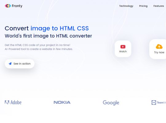 Fronty – Création de site avec IA depuis une image