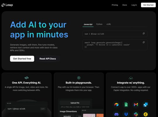 Leap AI – Intégrez l’IA à votre application en quelques minutes