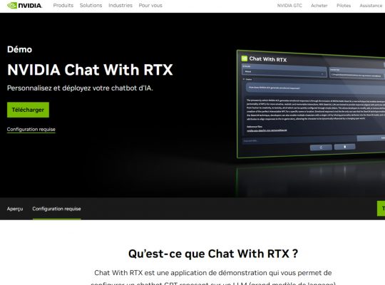 NVIDIA Chat with RTX – Créez Votre Chatbot IA Sur Votre PC